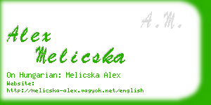 alex melicska business card